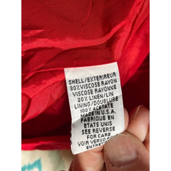 Talbots Vintage USA 14 Petite Red Linen Blend Cuffed Shorts - Picture 4 of 4